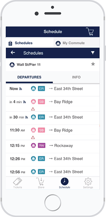 Buy Tickets for NYC Ferry with your app