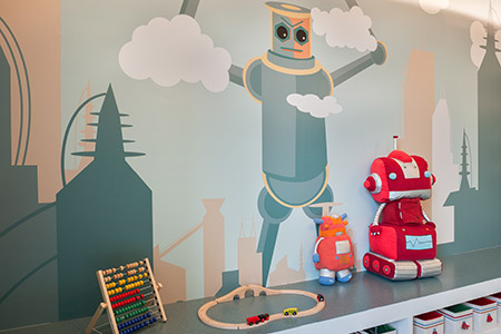 Toys in children's playroom against wall - 1N4 Williamsburg New York