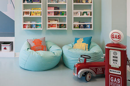 Beanbags in children's playroom - 1N4 Williamsburg New York