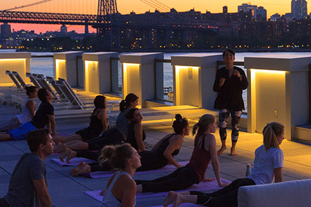 Yoga class outside - 1N4 Williamsburg New York